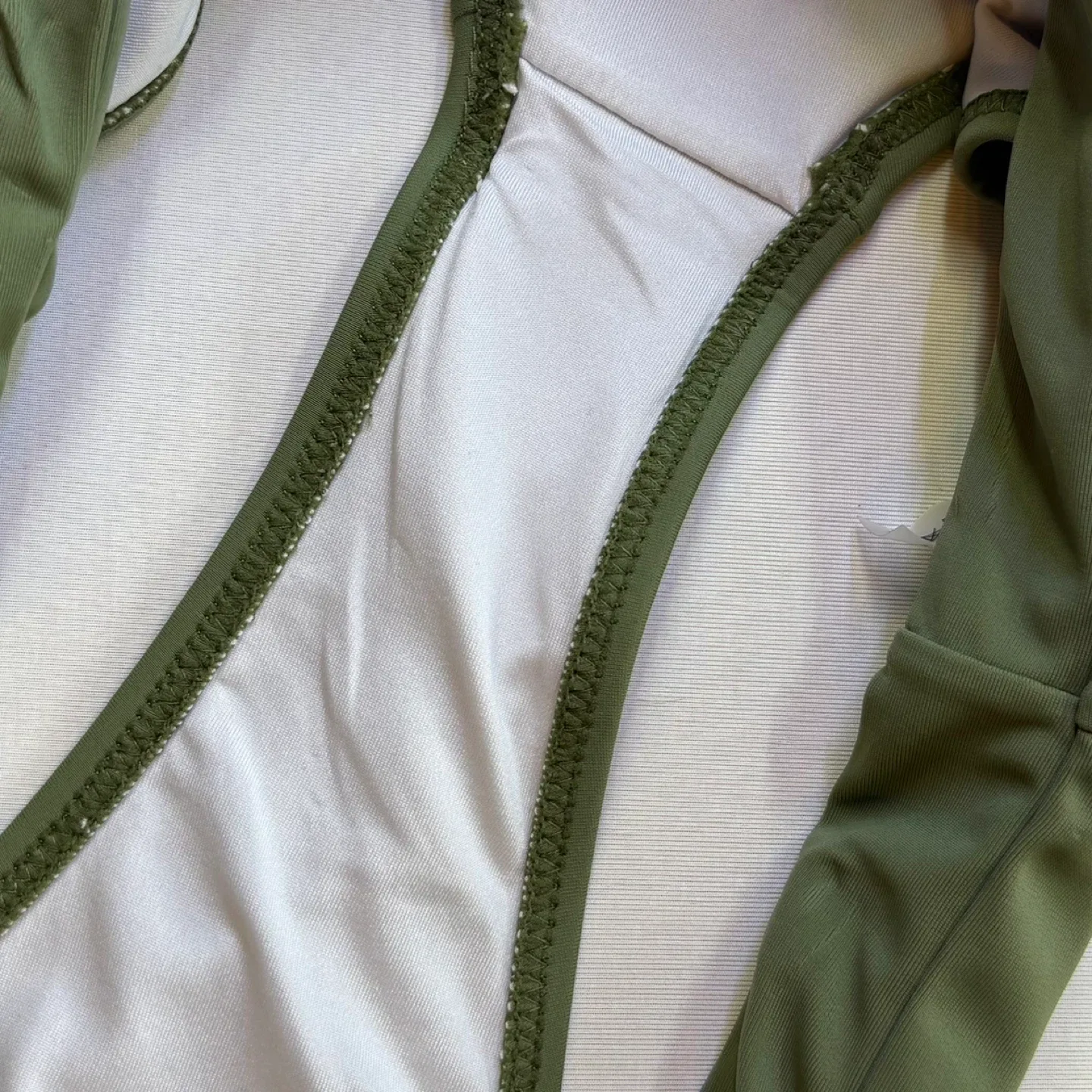 Yacun Olive Green High Rise High Cut Bikini Swimsuit Bottom Sz M image indicator(5)