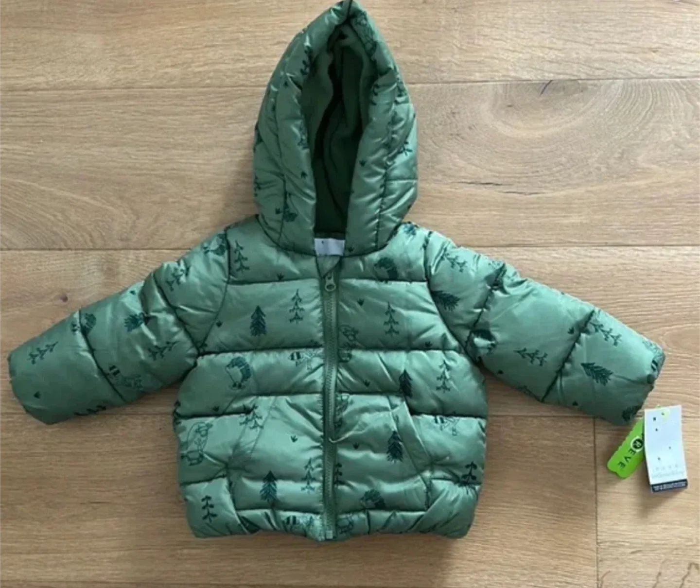 Little earthling Olive Baby Puffer Jacket image indicator(2)
