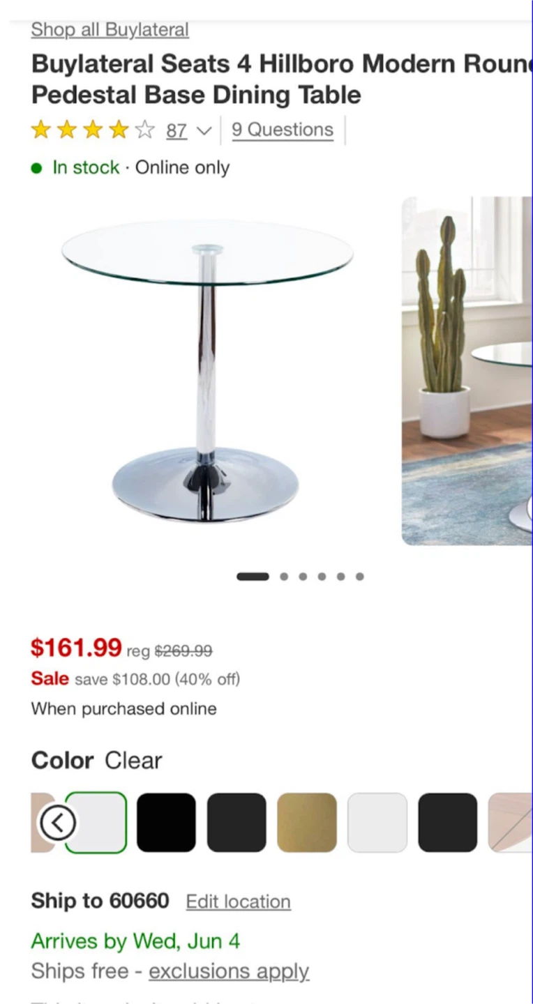 Modern Round Dining Table with 2 chairs - photo 2