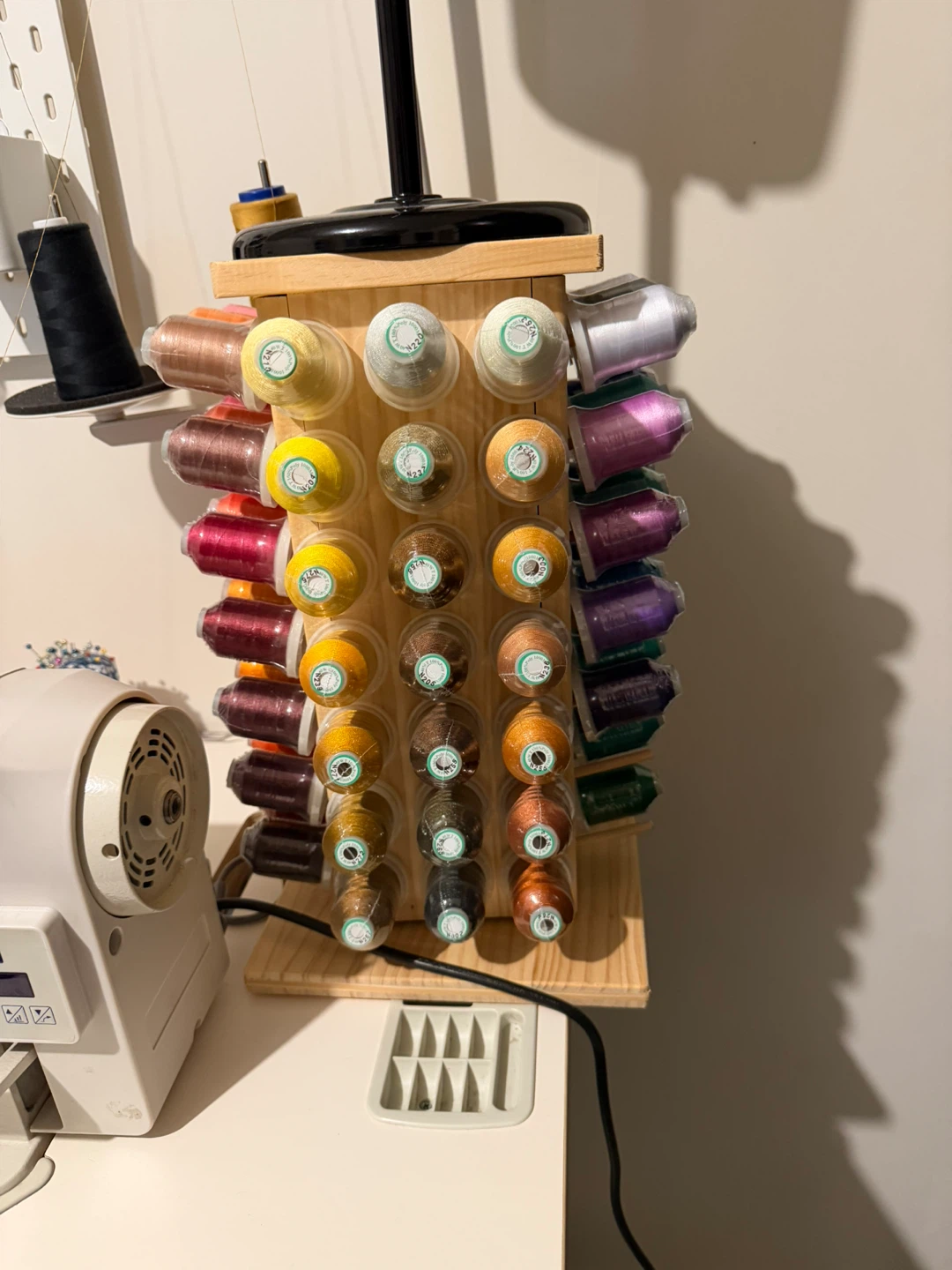 Thread Rack Organizer WITH the threads - Holds Many Spools!