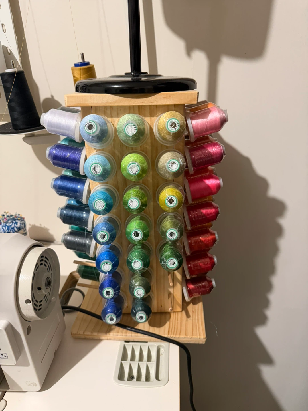 Thread Rack Organizer WITH the threads - Holds Many Spools! - photo 3