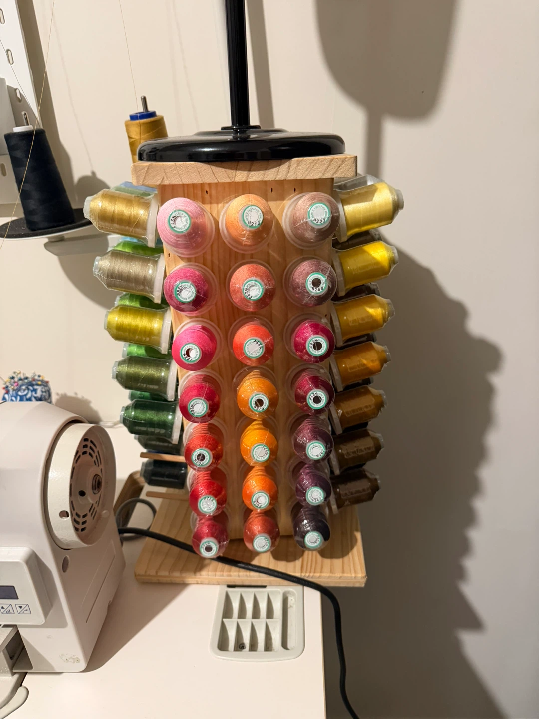 Thread Rack Organizer WITH the threads - Holds Many Spools! - photo 4