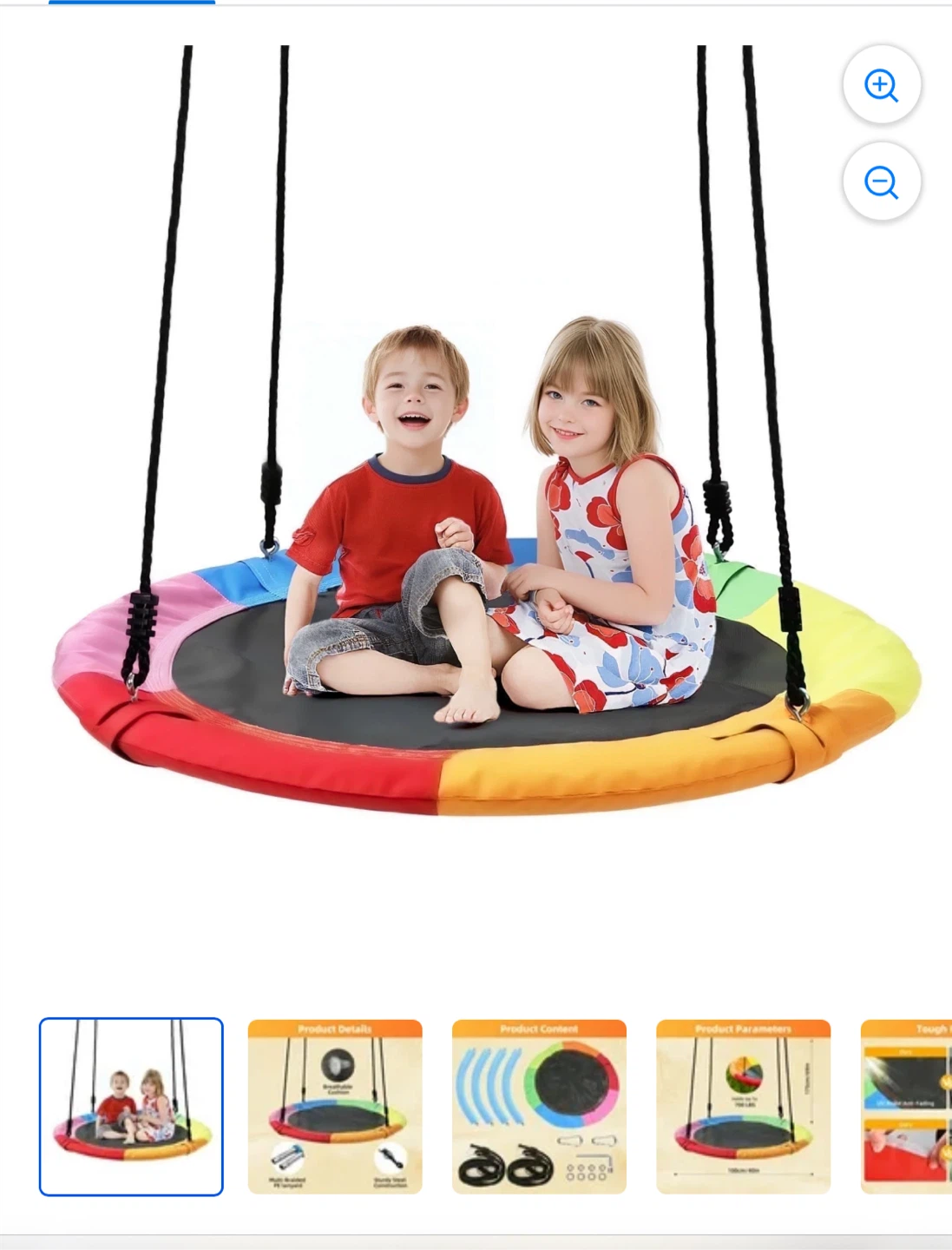 Colorful Saucer Tree Swing - 40 inch - photo 3