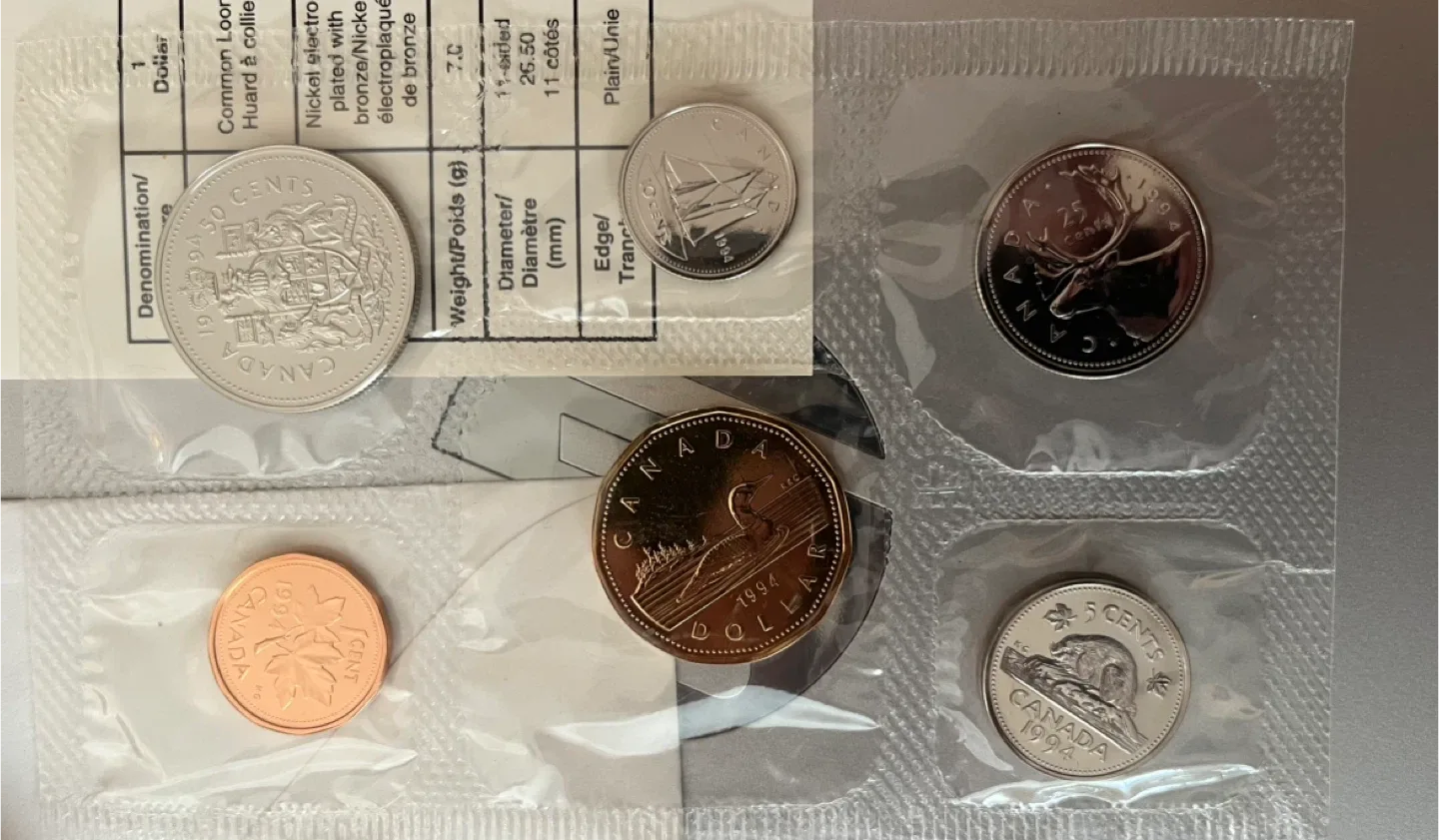 My last day Certified Royal  Mint 1994 Uncirculated Coin Set image indicator(2)