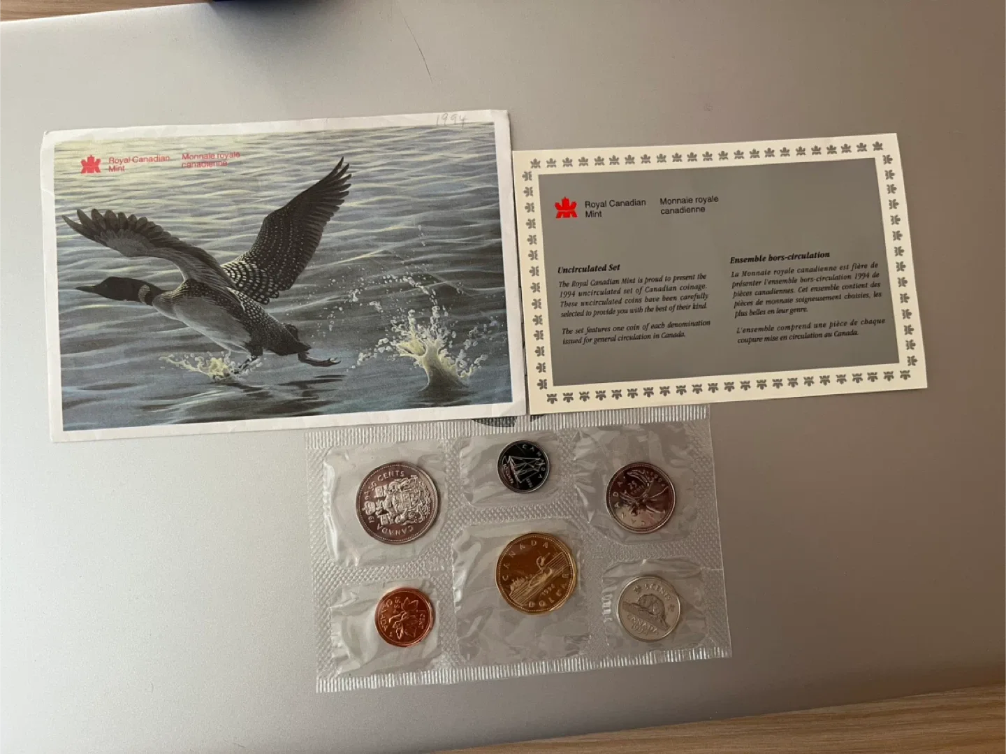 My last day Certified Royal  Mint 1994 Uncirculated Coin Set image indicator(5)