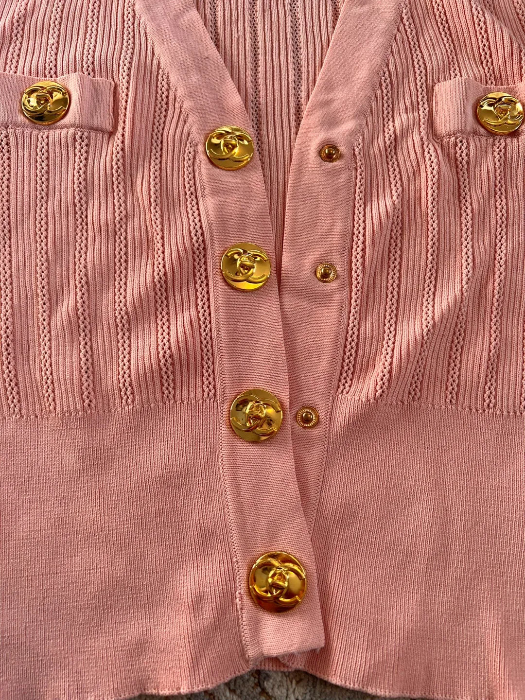 Pink Cardigan with Gold Buttons image indicator(4)