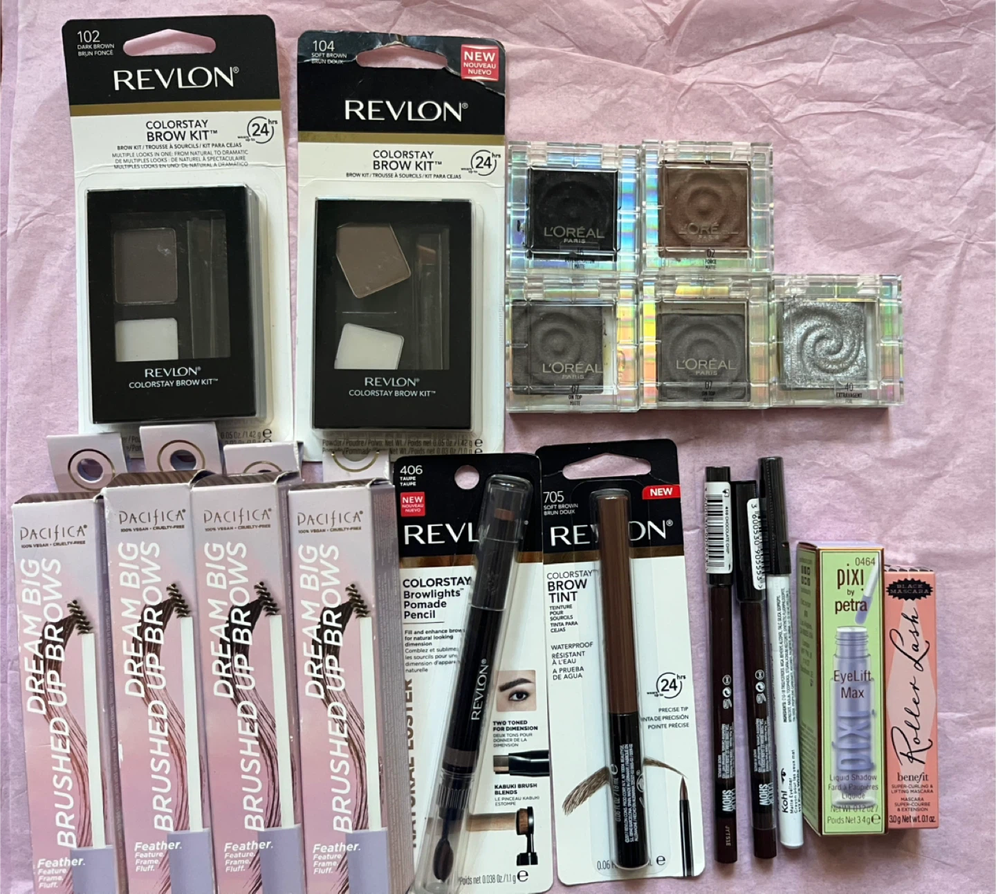 Eyeliner, eyebrows kit,eyeshadow etc.