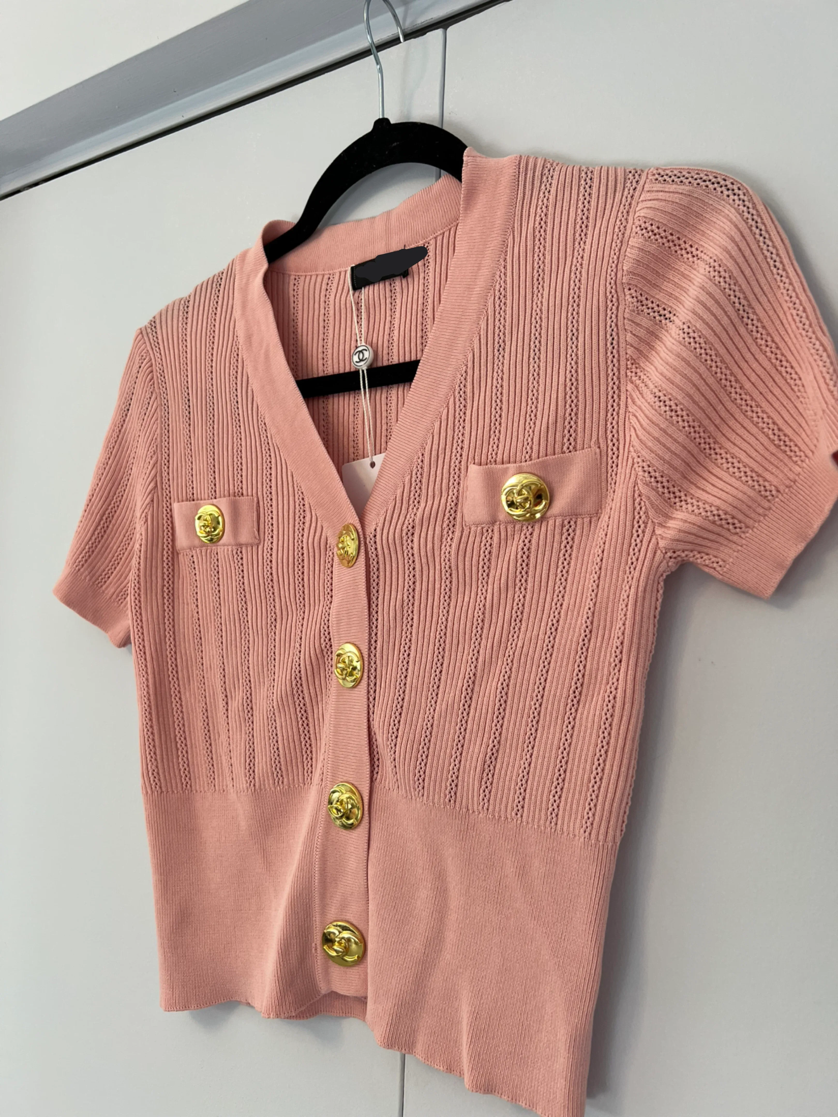 Pink Cardigan with Gold Buttons image indicator(2)