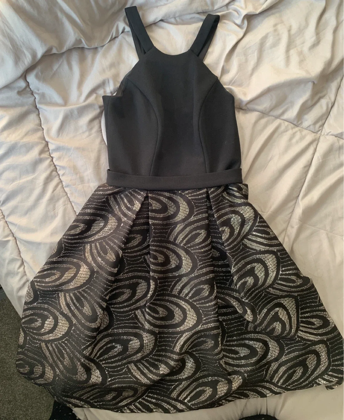Black & Silver Patterned Dress image indicator(2)