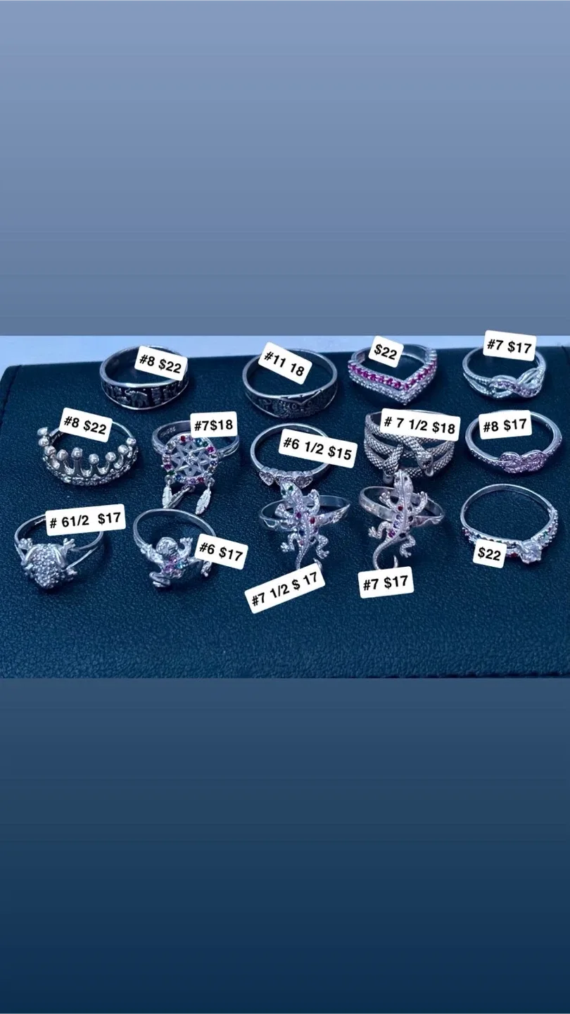 Assorted Silver Rings and Chains