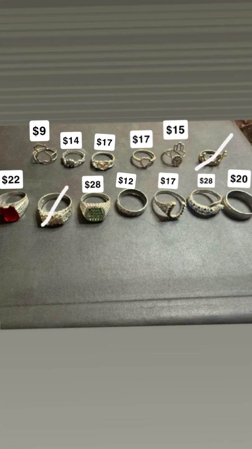 Assorted Silver Rings and Chains image indicator(7)