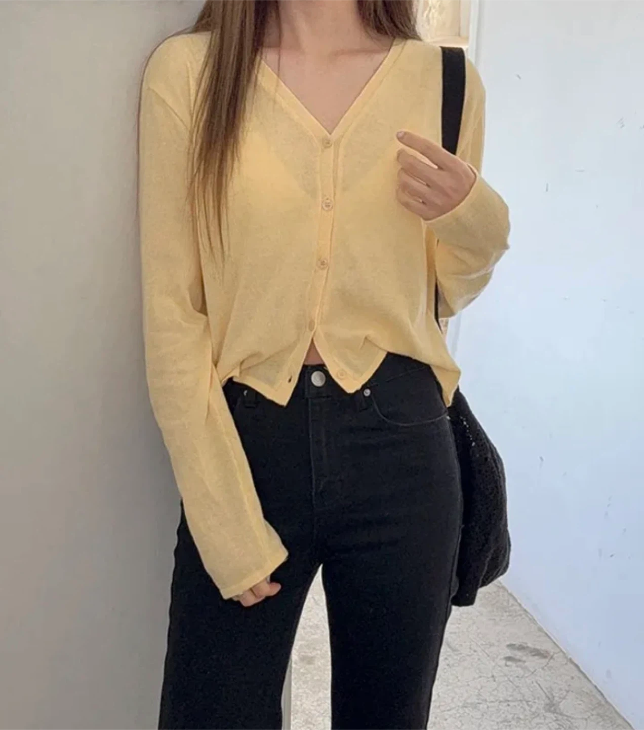 Light Yellow Cardigan from Korea