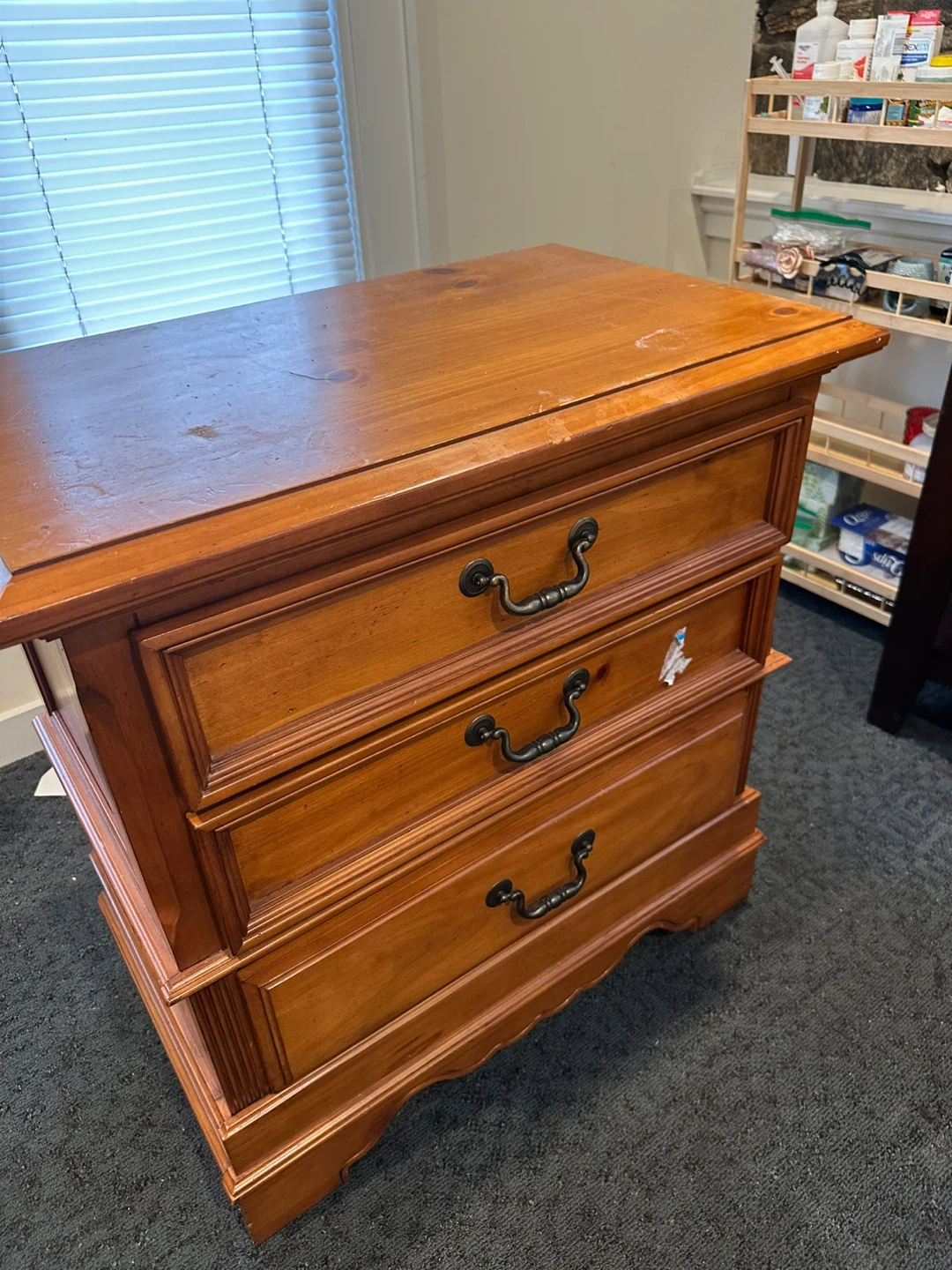 Wooden 3-Drawer Nightstand - photo 2