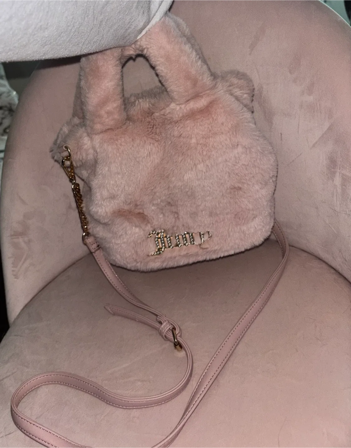 Juicy Couture Pink Faux Fur Purse thumbnail