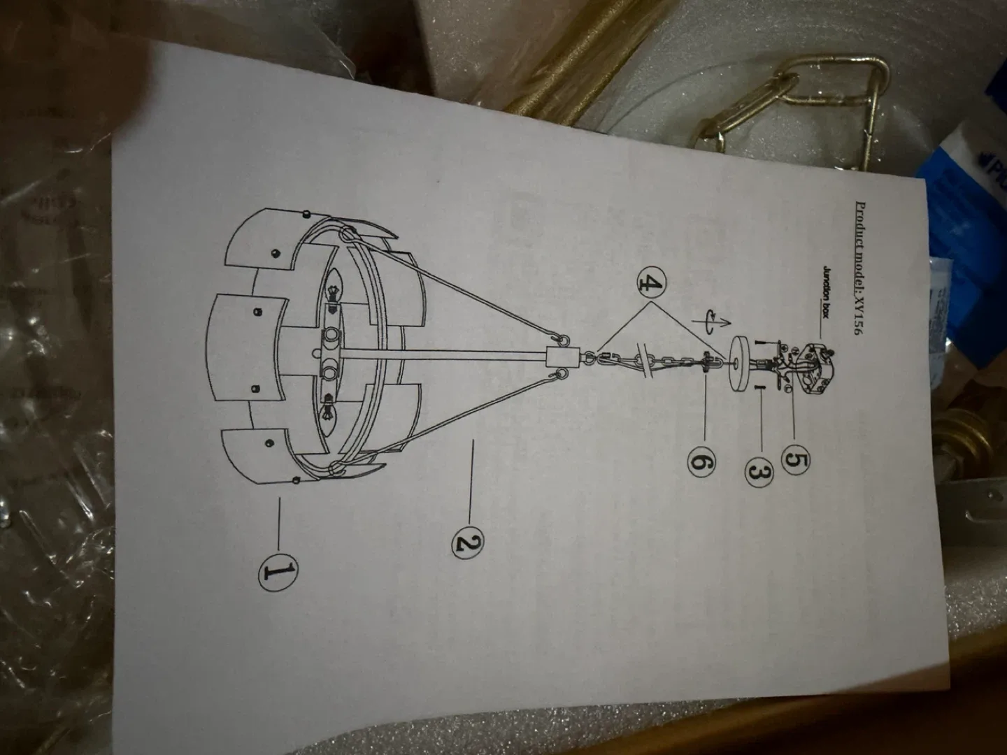 Modern 5-Light Chandelier, Model XY456 thumbnail