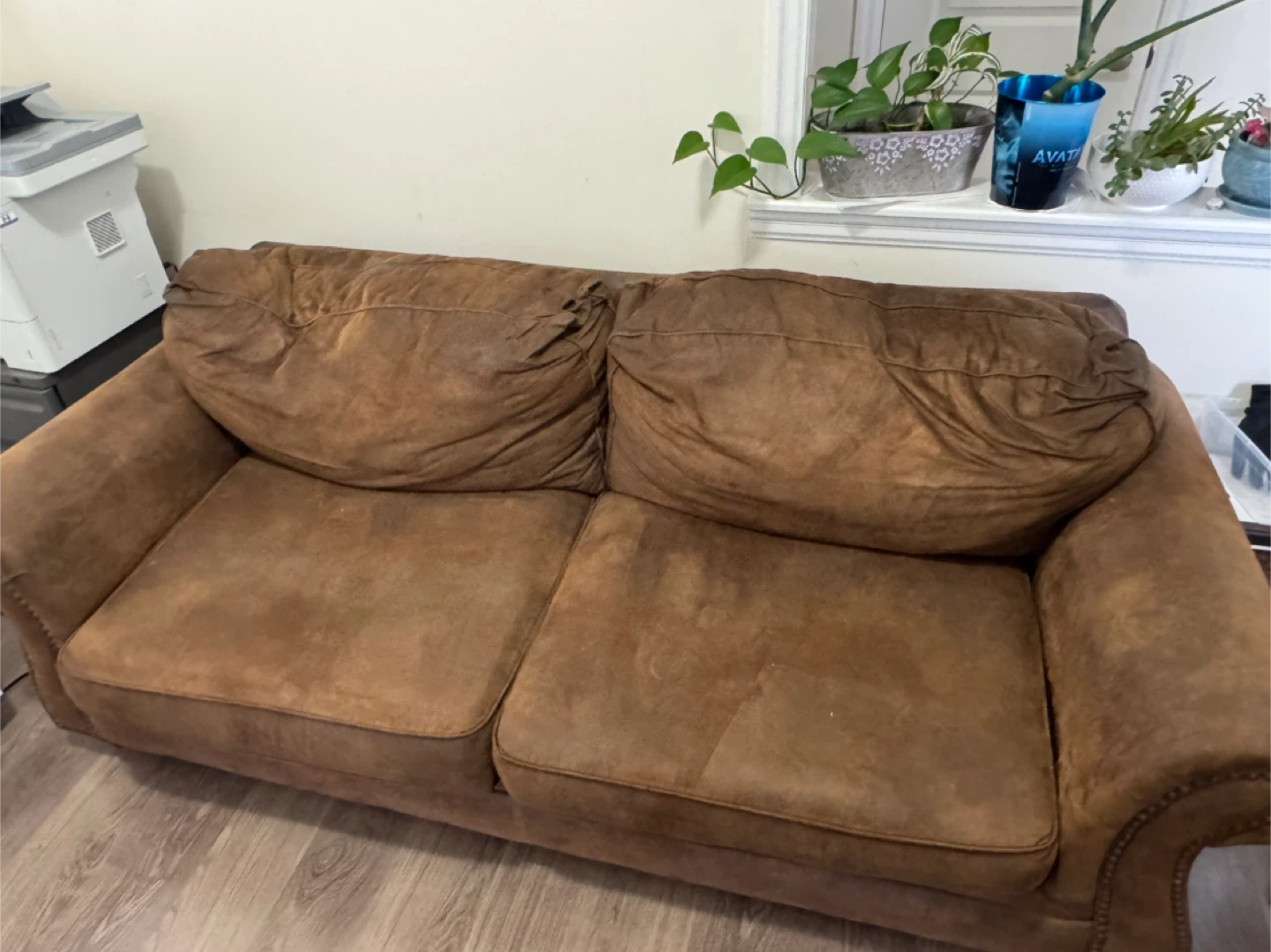 Brown Suede-Like Sofa - photo 3
