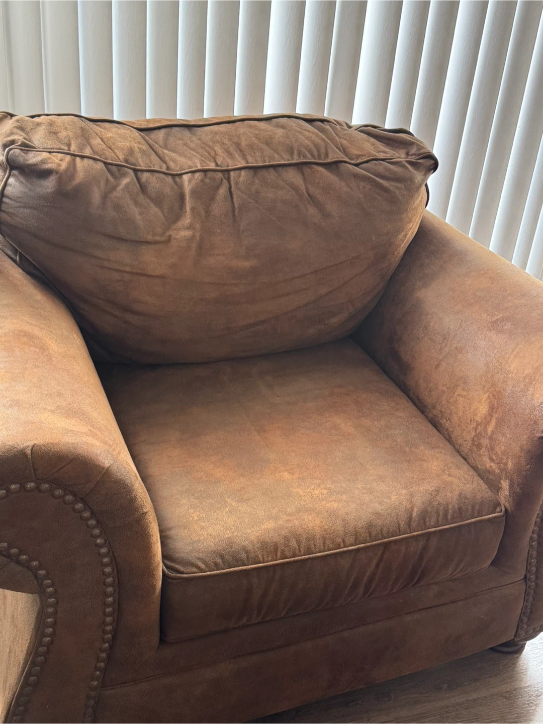 Brown Suede-Like Sofa - photo 2