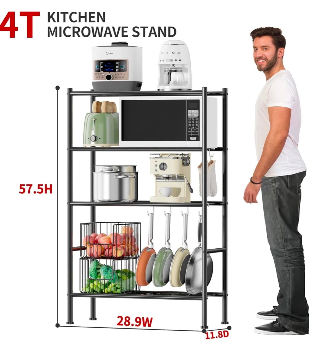 4-Tier Kitchen Microwave Stand - photo 2