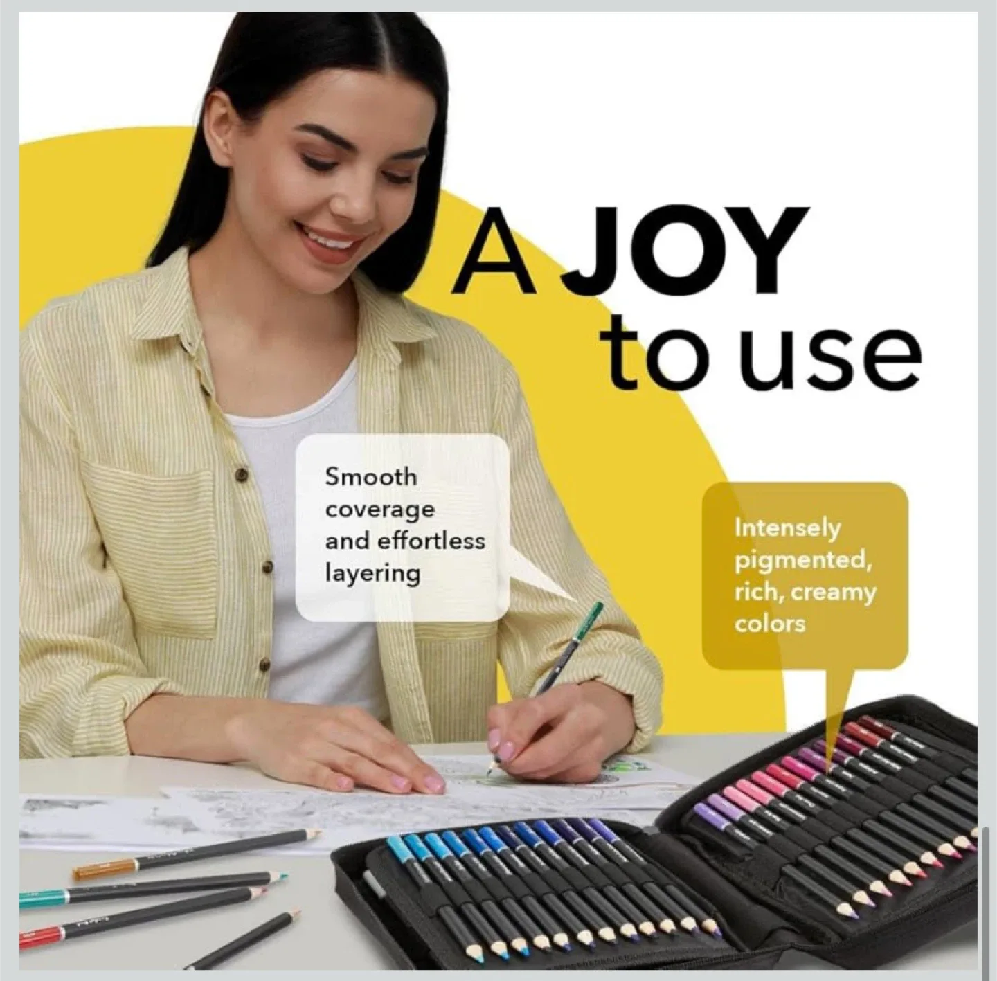 New Castle Art Supplies 72 Colored Pencils Zipper-Case Set image indicator(3)