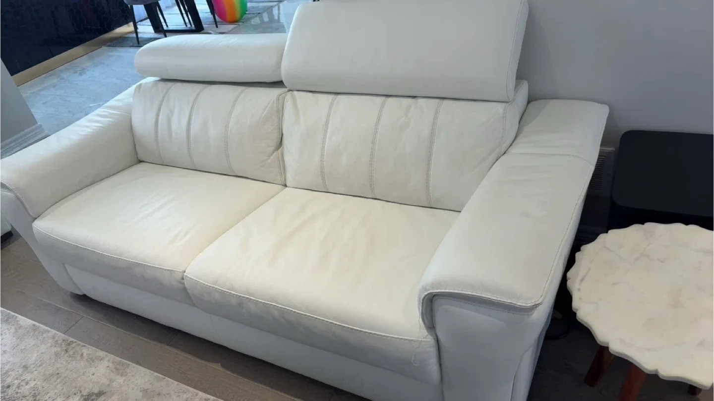 White Leather Sofa Set thumbnail