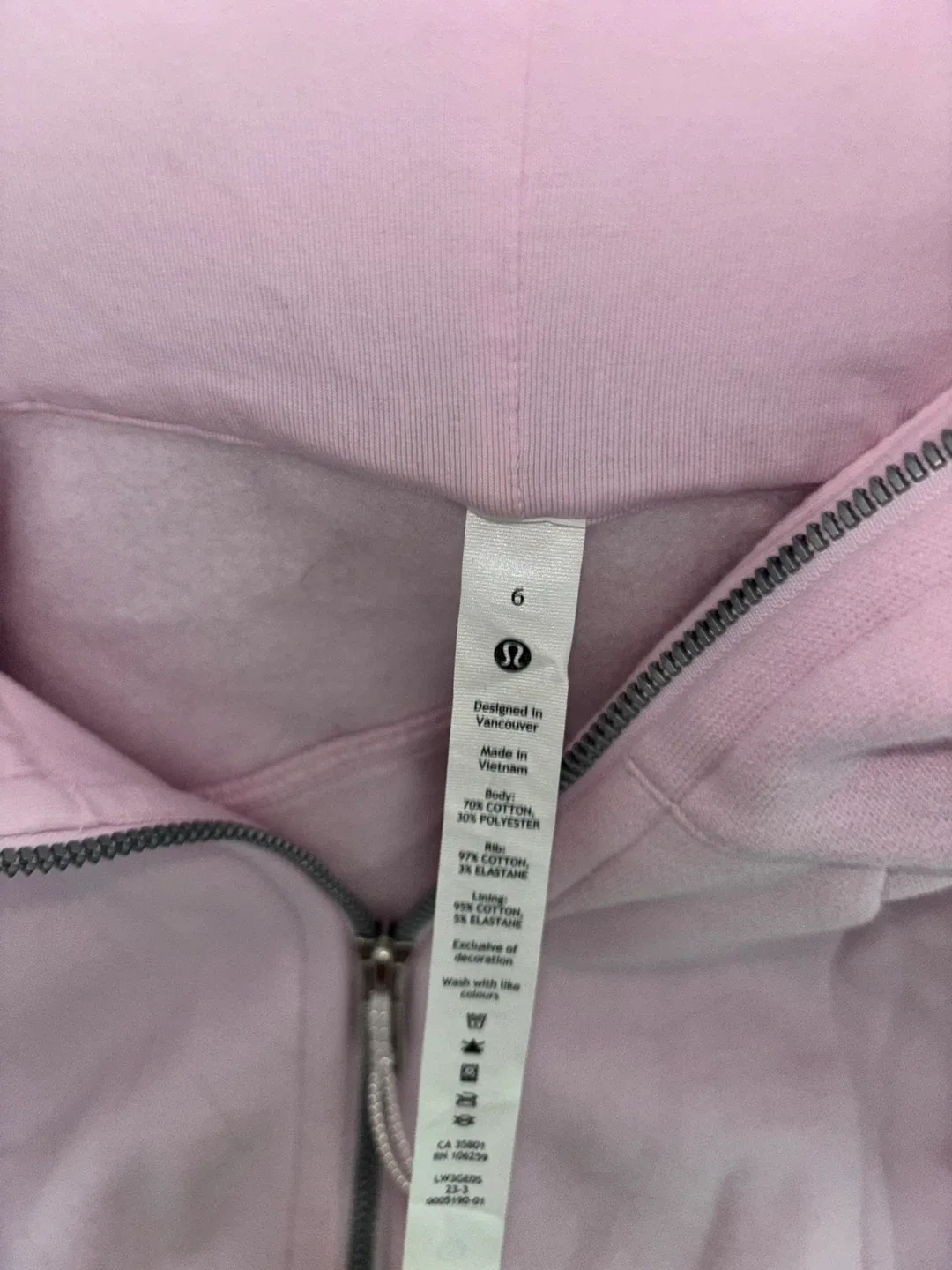 Lululemon Crop Scuba Hoodie, Size 6, Pink image indicator(3)