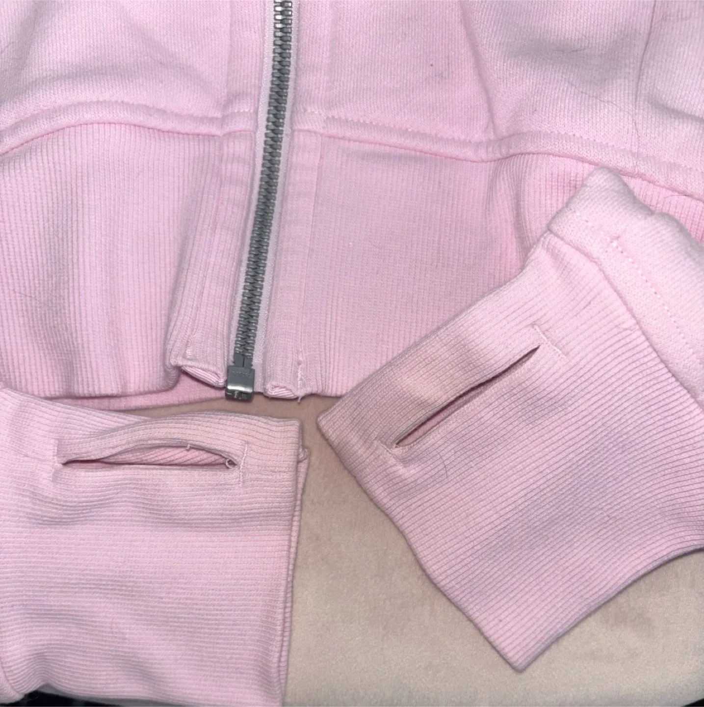 Lululemon Crop Scuba Hoodie, Size 6, Pink image indicator(4)