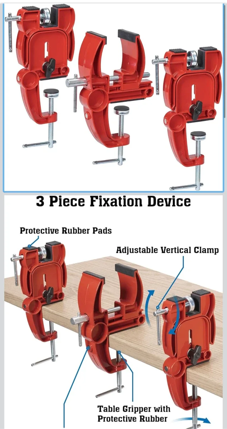 ANCHOM 3-Piece Adjustable Table Edge Fixation Device - New image indicator(2)