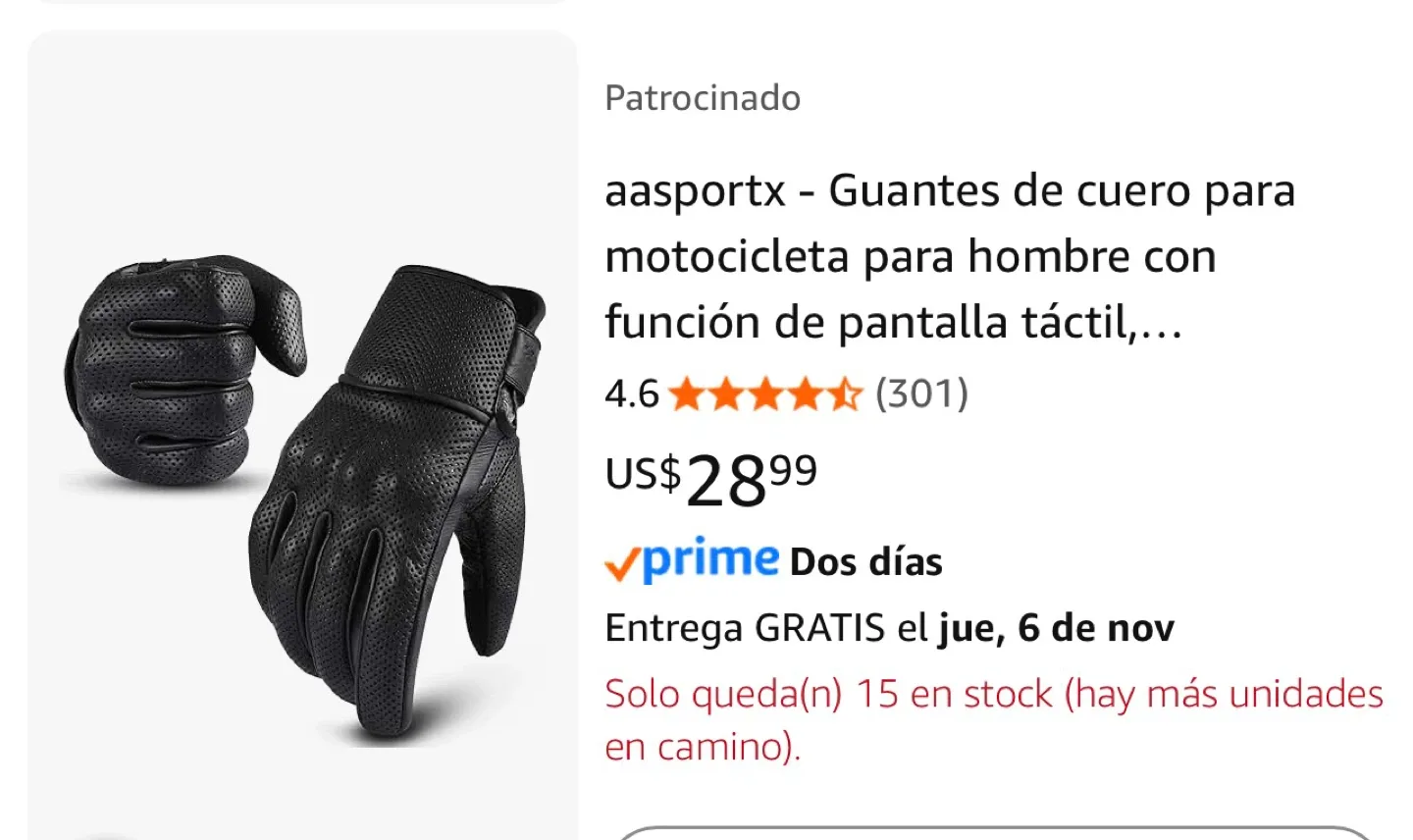 Motorcycle Leather Gloves - Touch Screen Compatible image indicator(6)