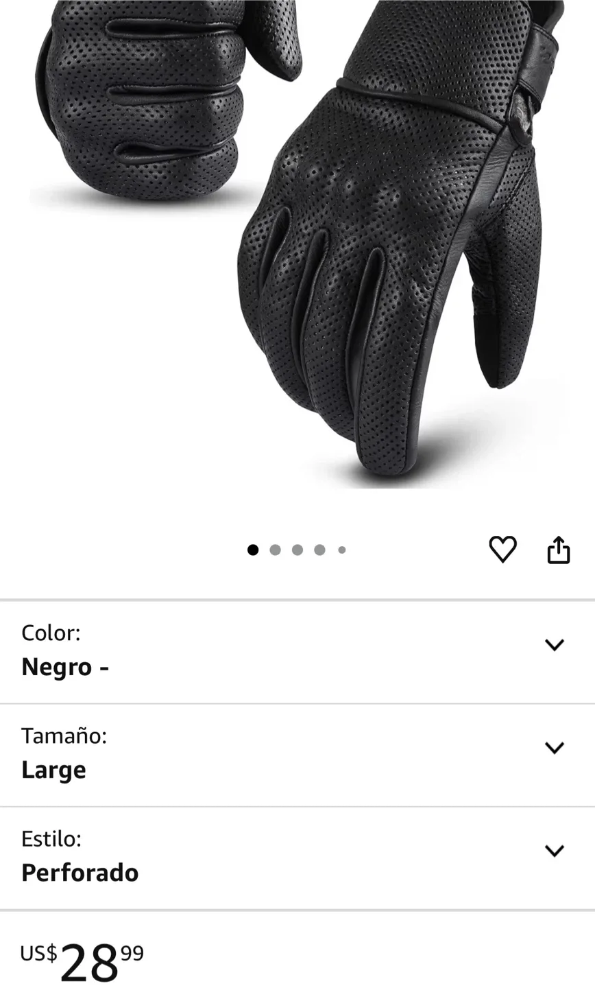 Motorcycle Leather Gloves - Touch Screen Compatible image indicator(4)