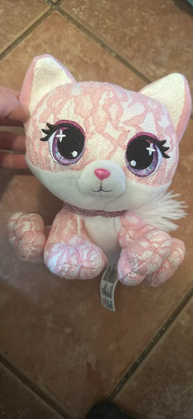 Pink Lace Stuffed Cat thumbnail