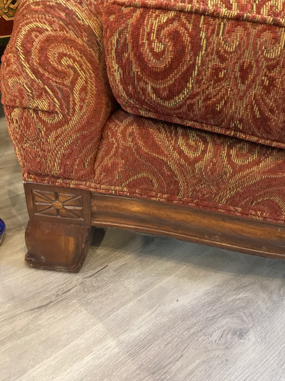 Patterned Red & Gold Armchair image indicator(2)