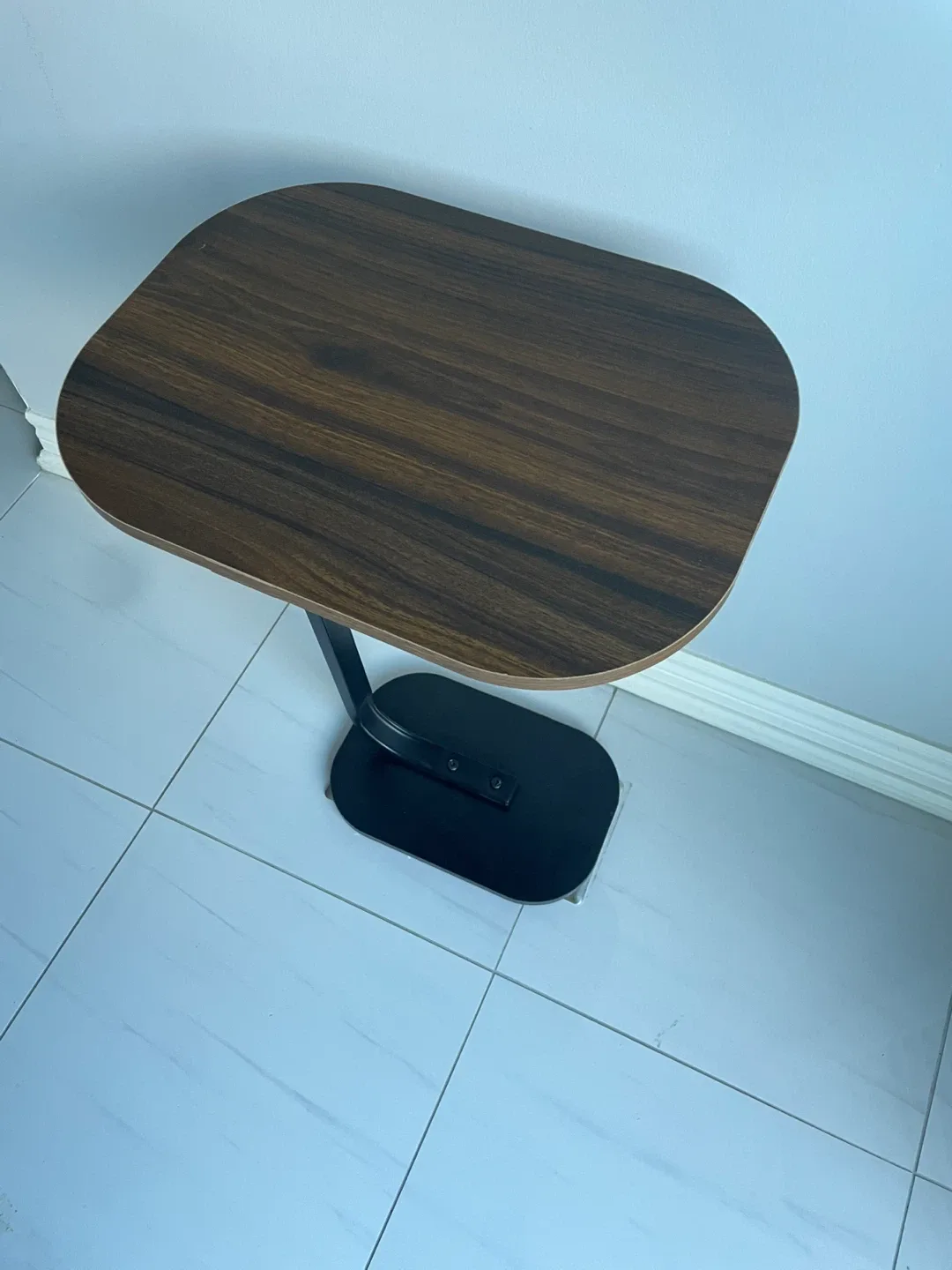 Side Table with Wood Top & Black Metal Base image indicator(2)