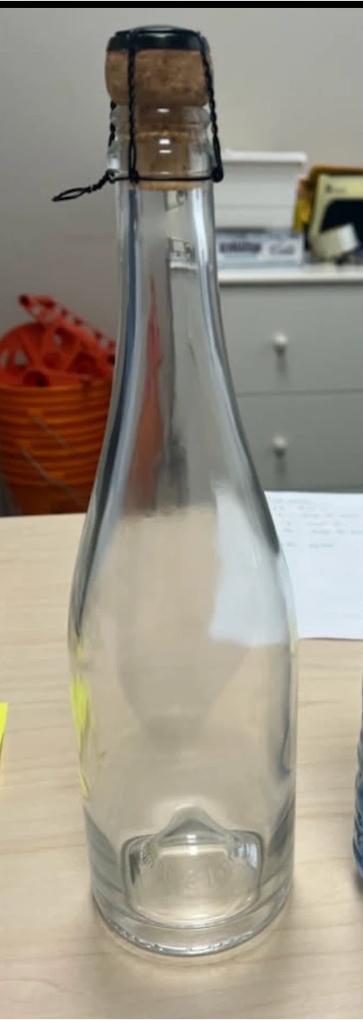 Clear Glass Bottle with Cork Stopper