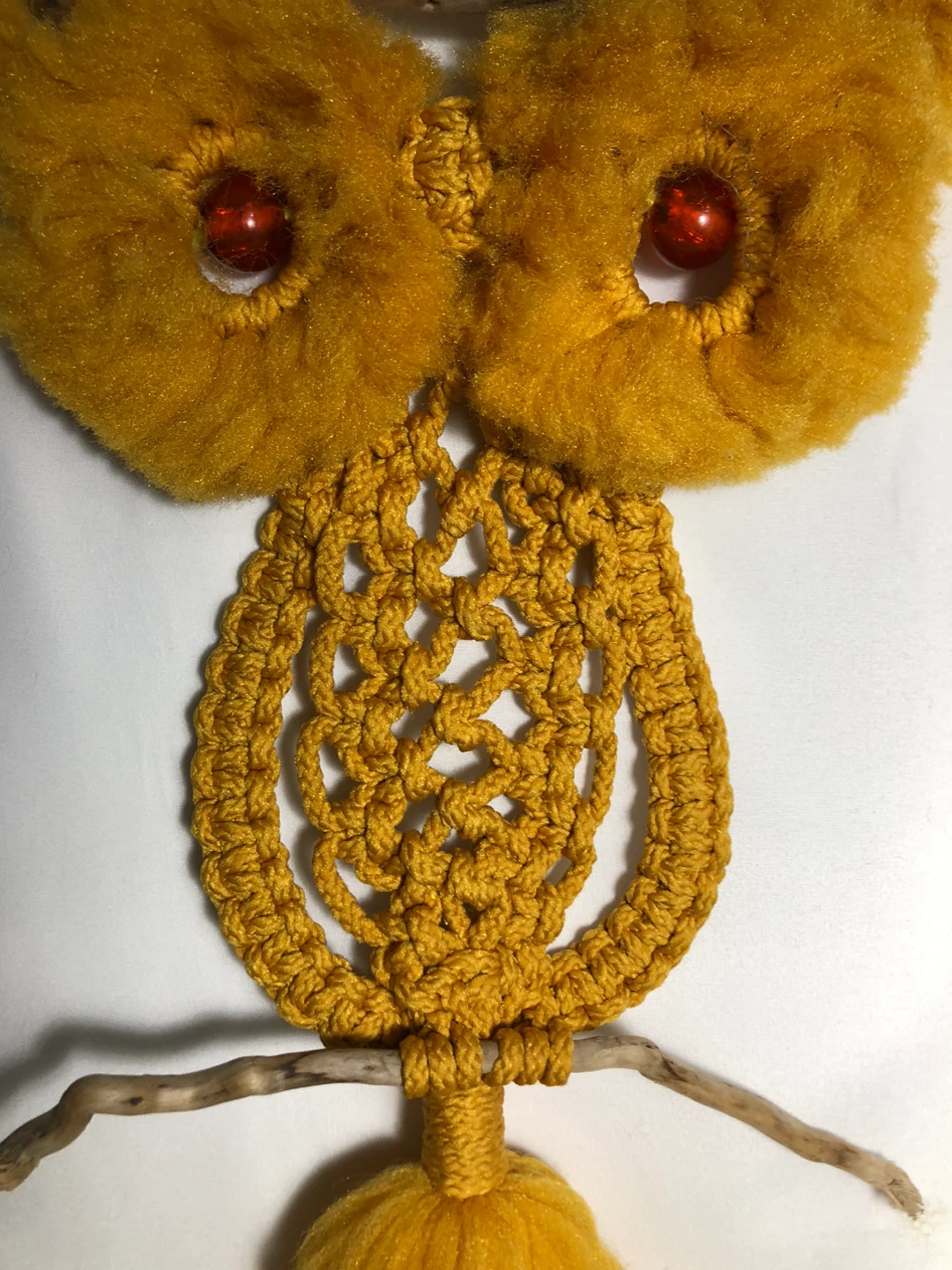Vintage Gold Macrame Owl. - photo 3