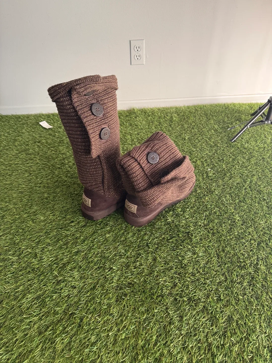 UGG Australia Brown Knit Boots thumbnail