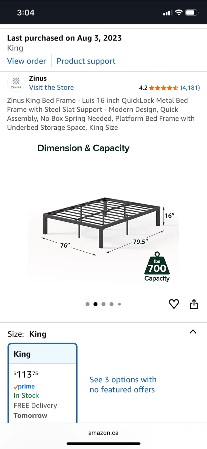 King Bed Frame - Black - photo 2