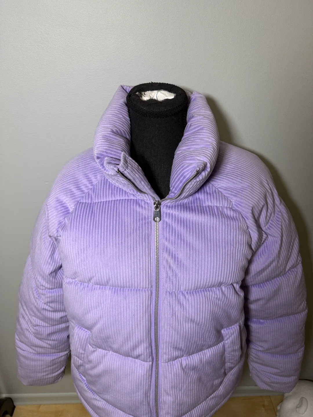 Lilac Corduroy Puffer Jacket image indicator(3)