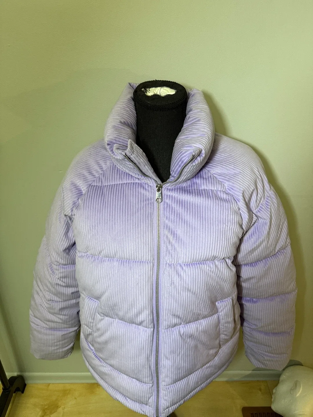 Lilac Corduroy Puffer Jacket image indicator(2)