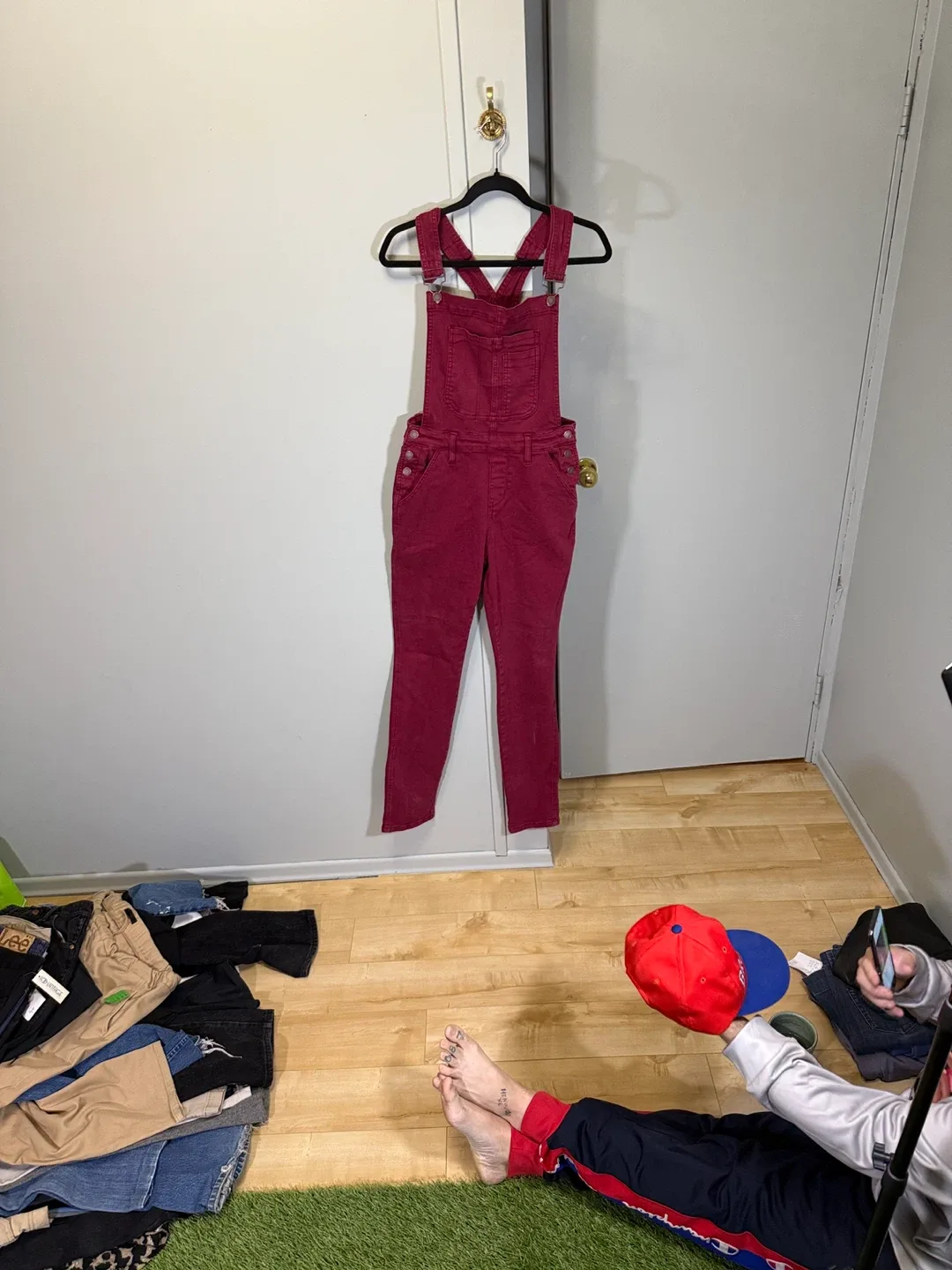 Almost Famous Burgundy Overalls image indicator(4)
