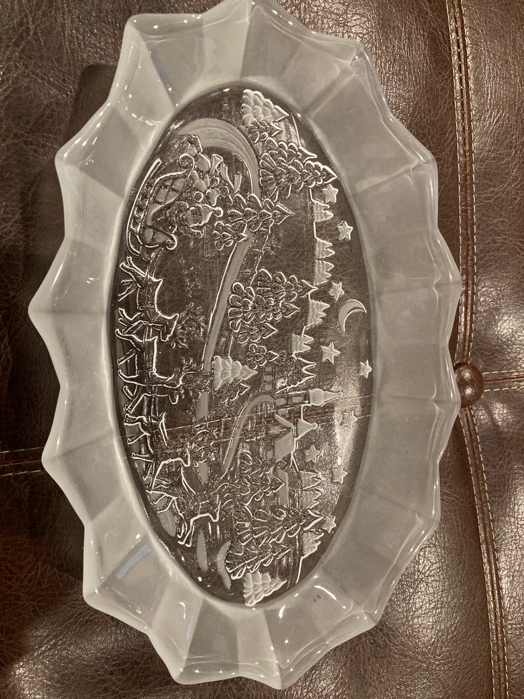 Christmas Frosted Glass Serving Dish - photo 2