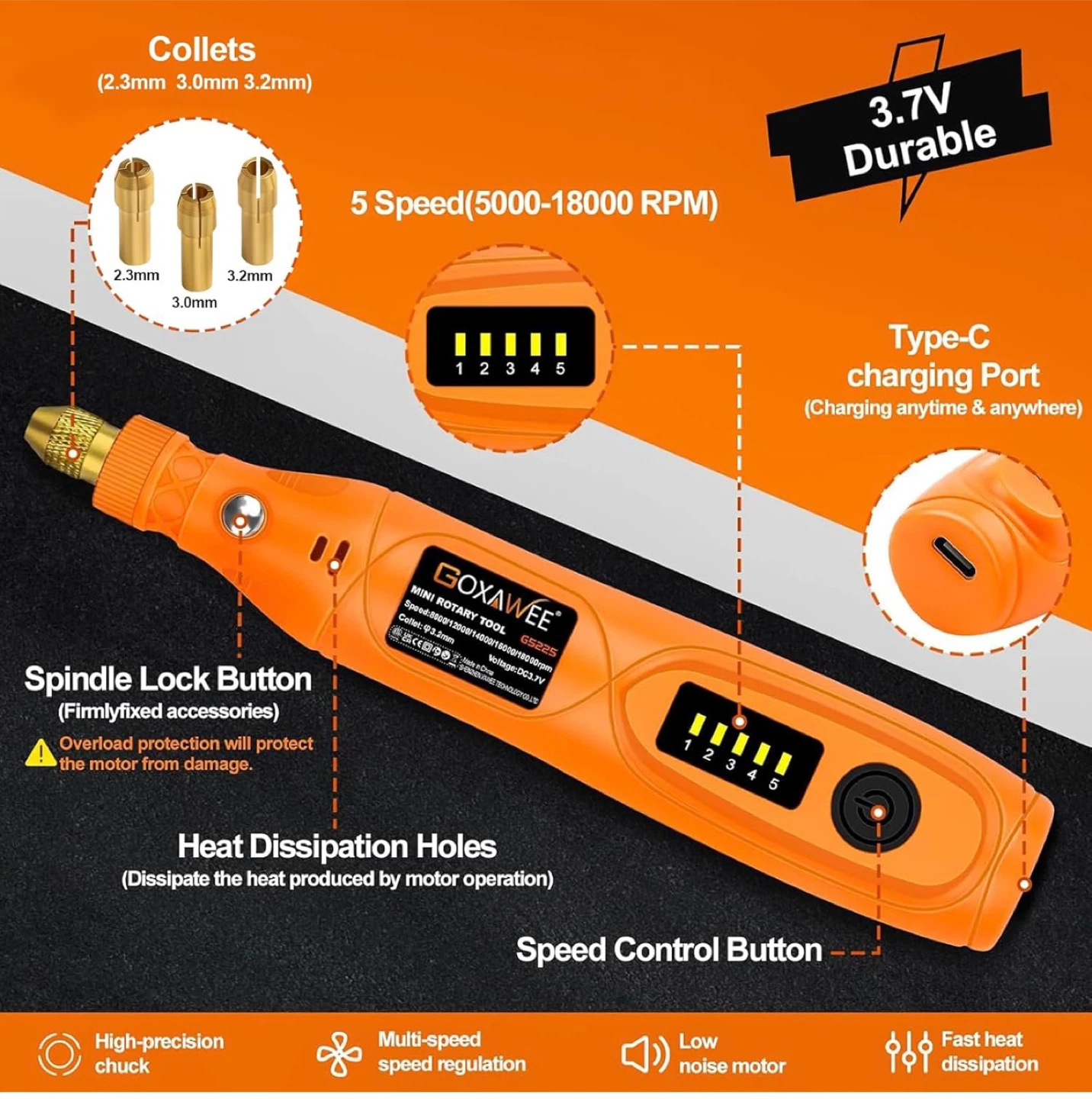 Mini Rotary Tool - 5 Speed - photo 2