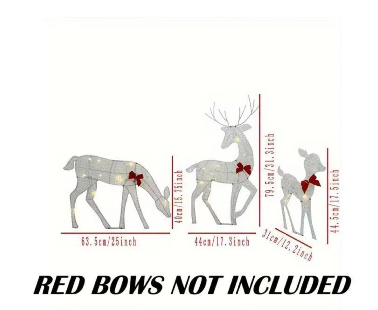 Lighted Christmas Reindeer Family - Outdoor Decor - photo 3