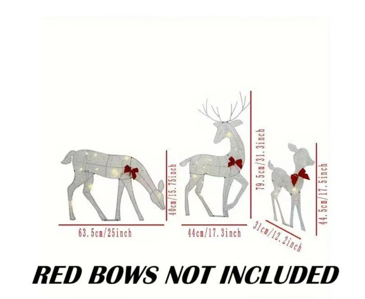 Lighted Christmas Reindeer Family - Outdoor Decor image indicator(3)