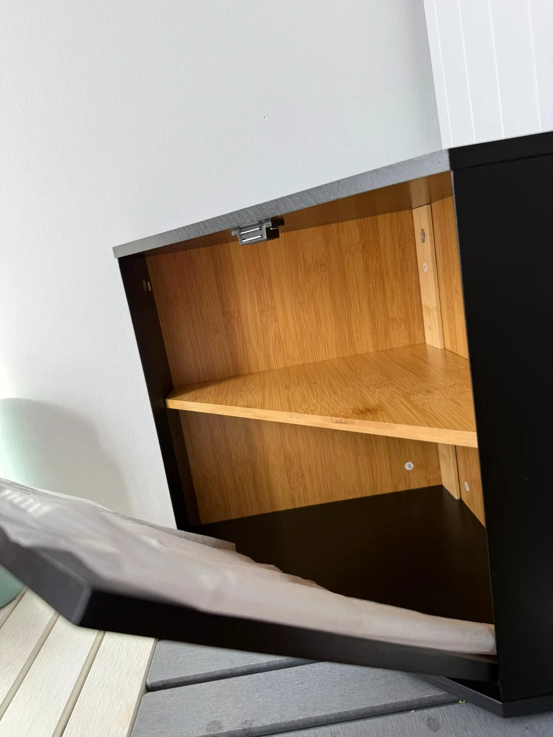 Black Corner Cabinet with Glass Door image indicator(5)