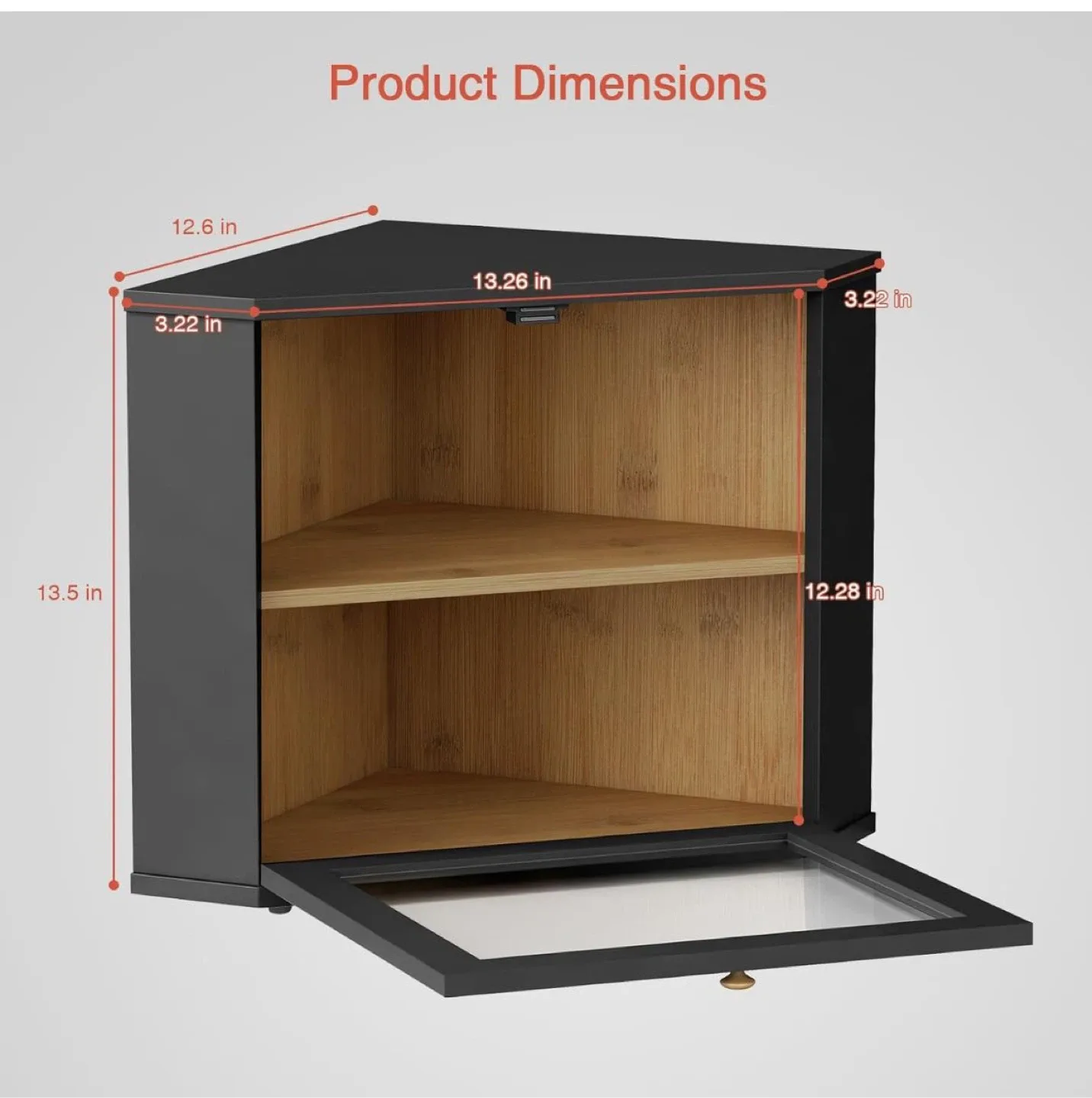 Black Corner Cabinet with Glass Door image indicator(2)