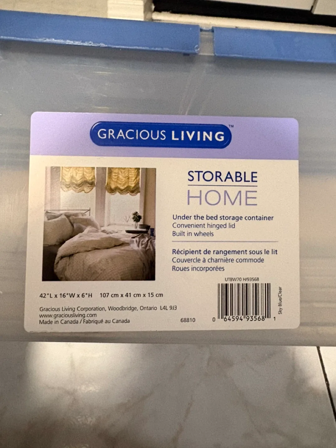 Gracious Living Storable Home Underbed Storage Container