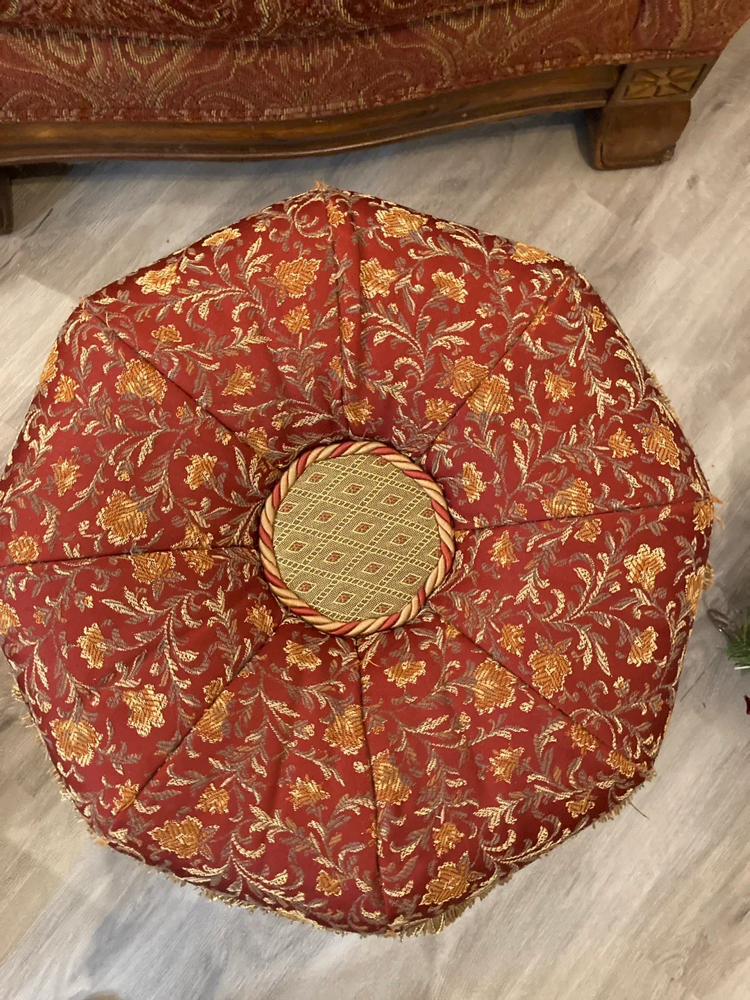 Red & Gold Decorative Ottoman Footstool image indicator(2)