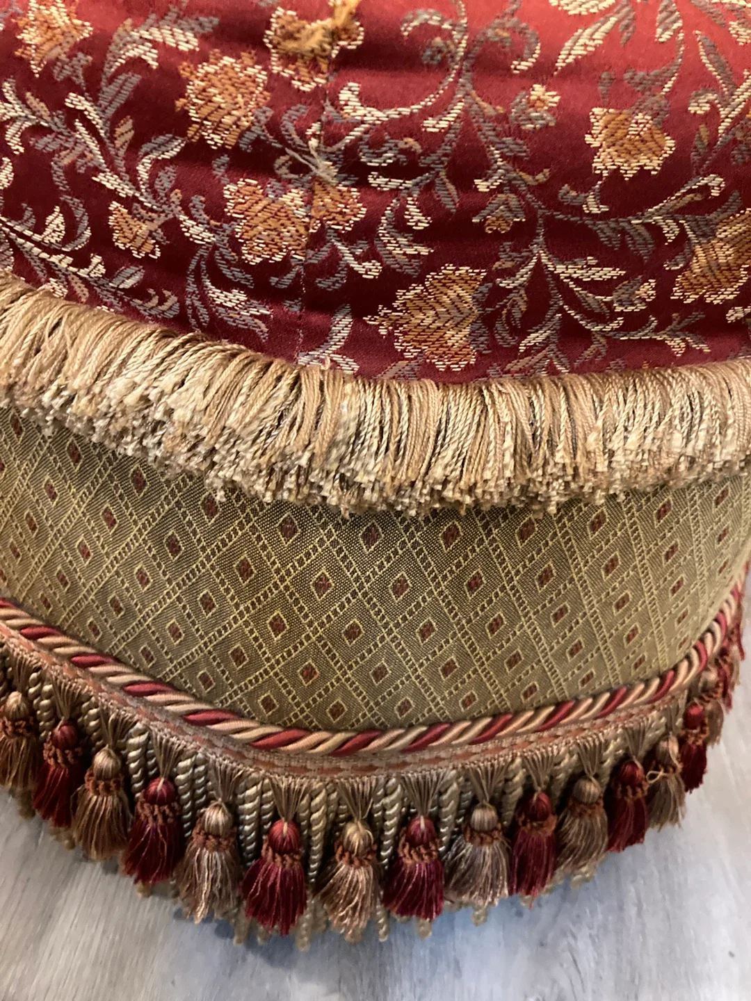 Red & Gold Decorative Ottoman Footstool image indicator(3)