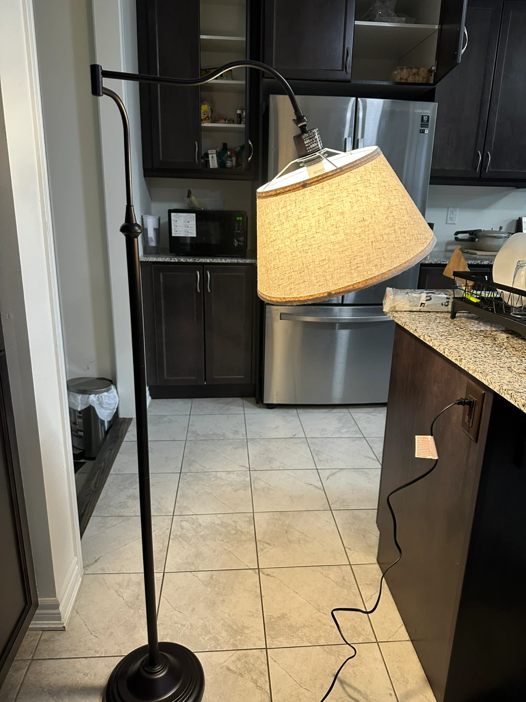 Floor Lamp with Beige Shade