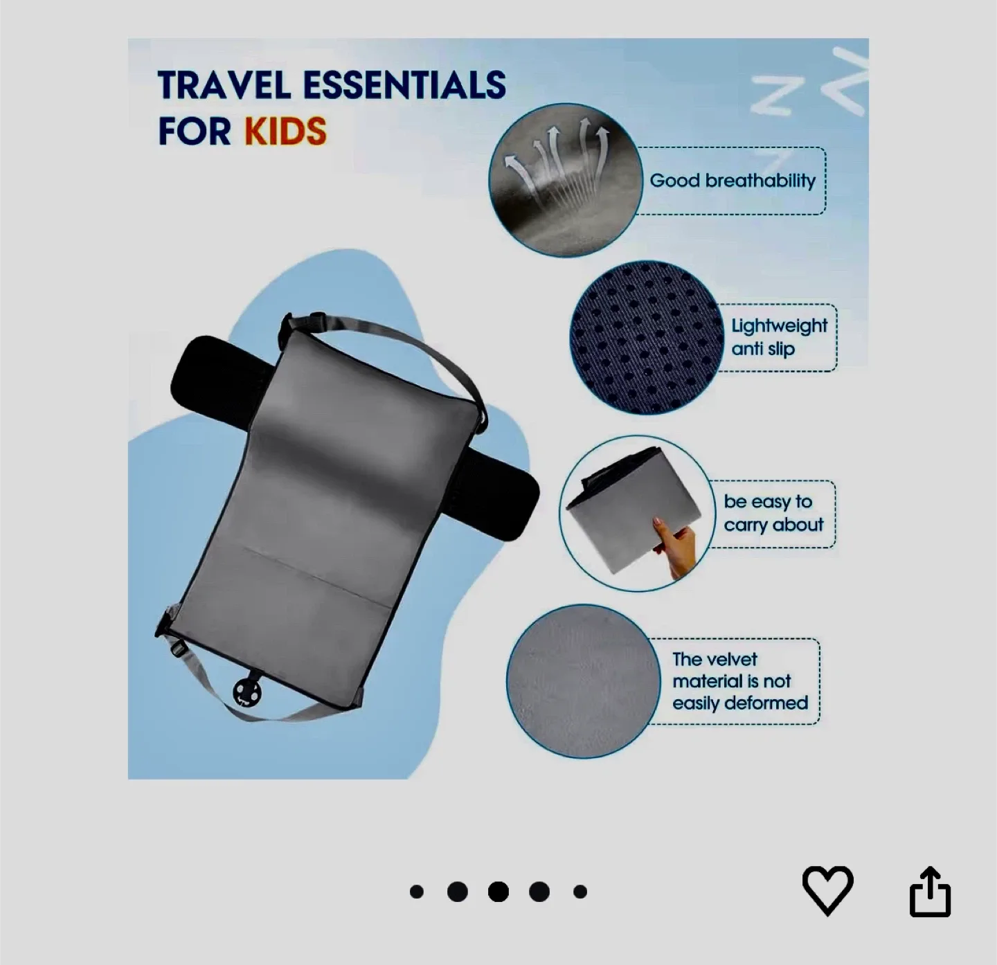 New  Toddler Travel Airplane Bed - Grey image indicator(4)